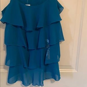 Old Navy Turquoise Ruffled Tank Top